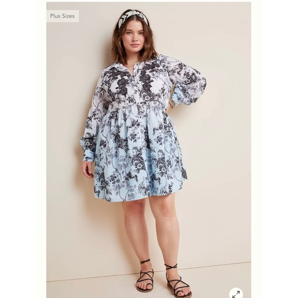 By Anthropologie Lavinia Embroidered Shirt Dress - Picture 1 of 12